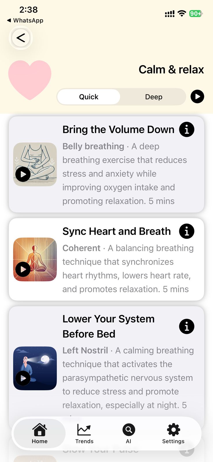 Sereze app screenshot
