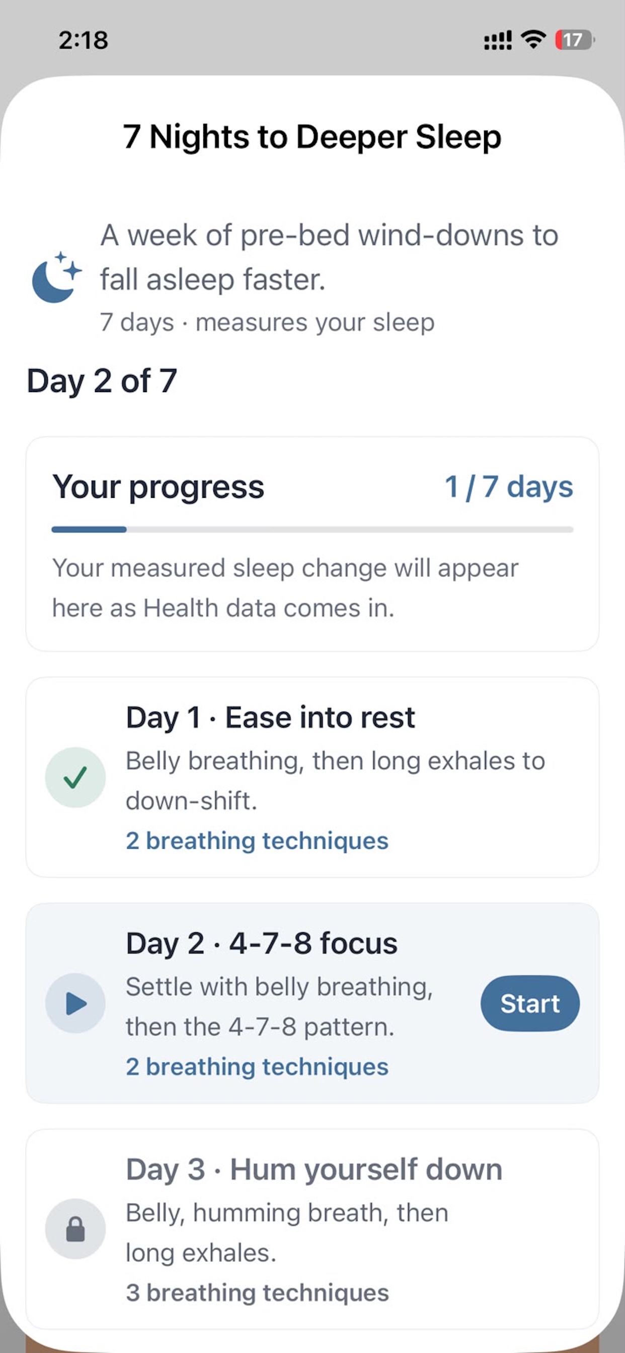 Sereze — 7 Nights to Deeper Sleep program